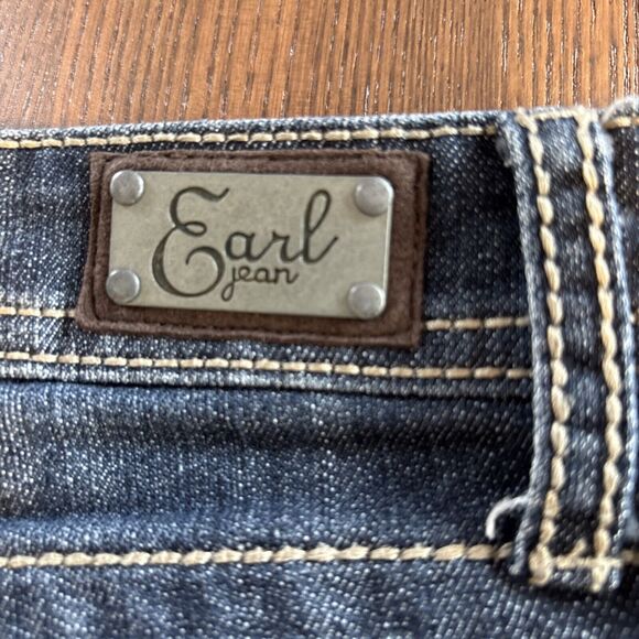 Earl Womens Embellished Blue Jeans 6P Denim Faded Dark Wash Straight Leg EUC - Picture 12 of 16
